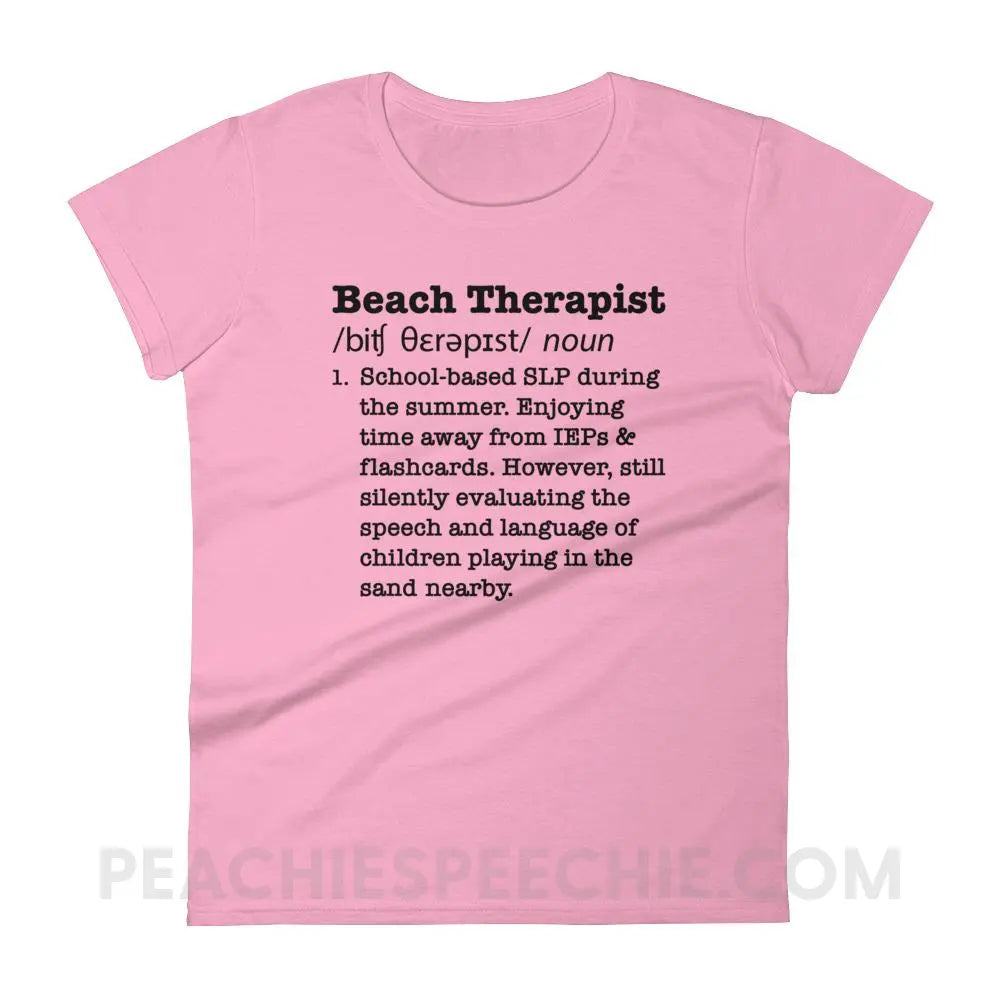 Beach Therapist Definition Women’s Trendy Tee - CharityPink / S - T-Shirts & Tops peachiespeechie.com