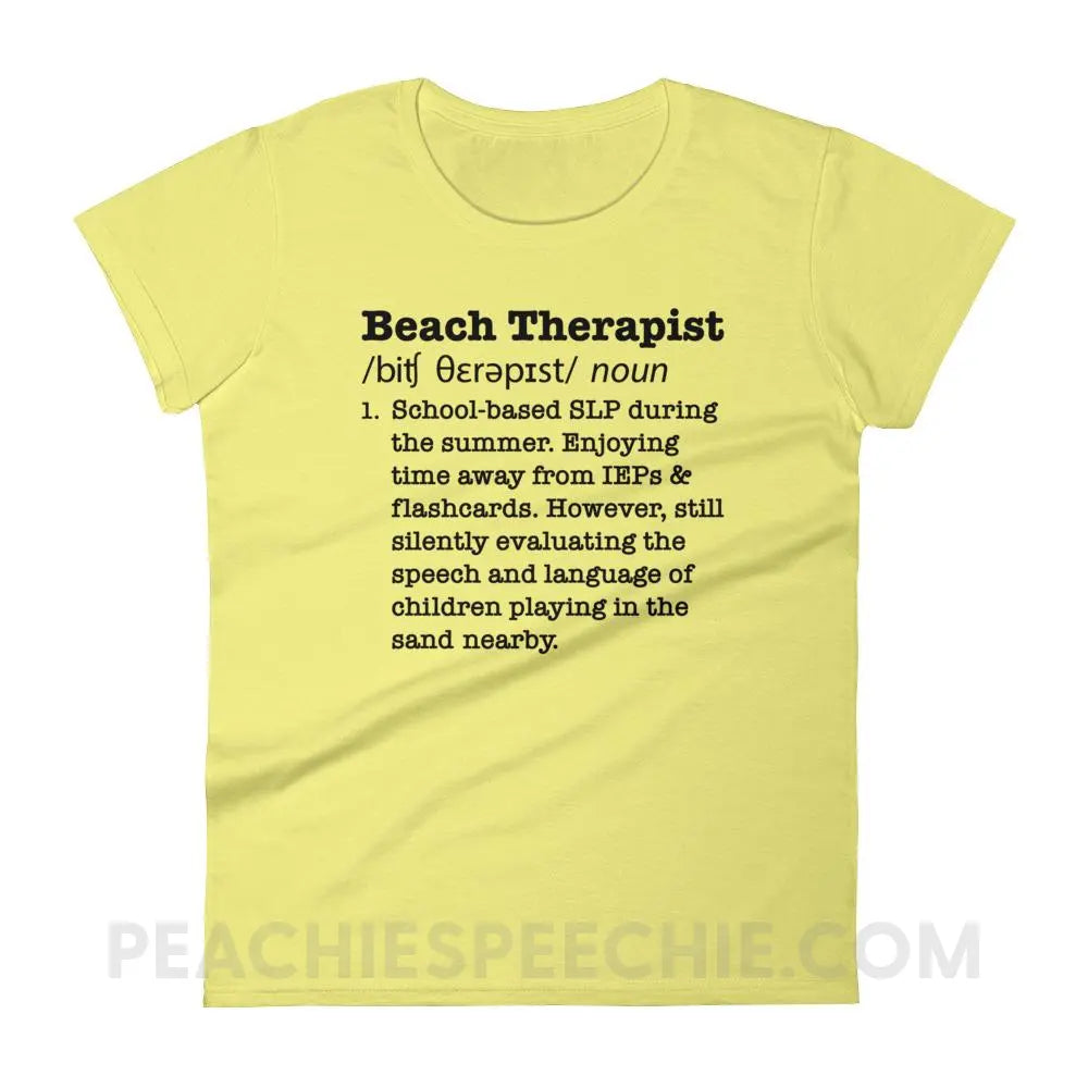 Beach Therapist Definition Women’s Trendy Tee - T-Shirts & Tops peachiespeechie.com