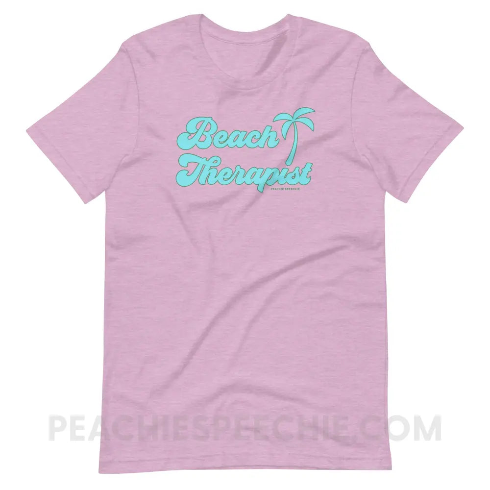 Beach Therapist Premium Soft Tee - Heather Prism Lilac / XS - peachiespeechie.com