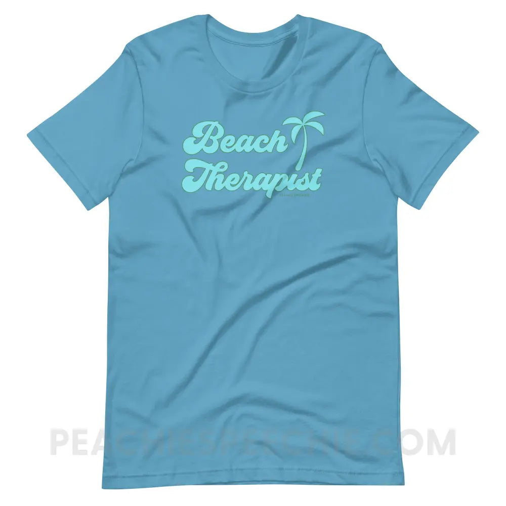 Beach Therapist Premium Soft Tee - Ocean Blue / S - peachiespeechie.com