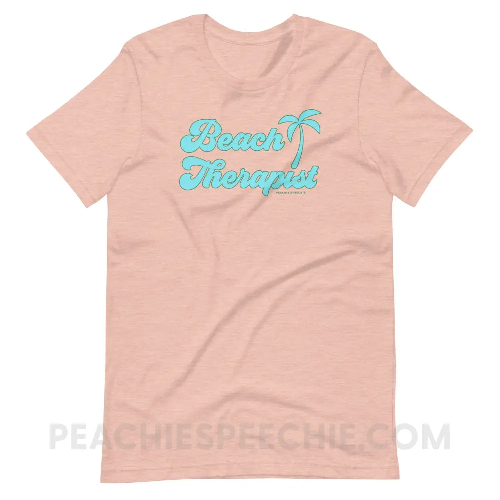 Beach Therapist Premium Soft Tee - Heather Prism Peach / XS - peachiespeechie.com