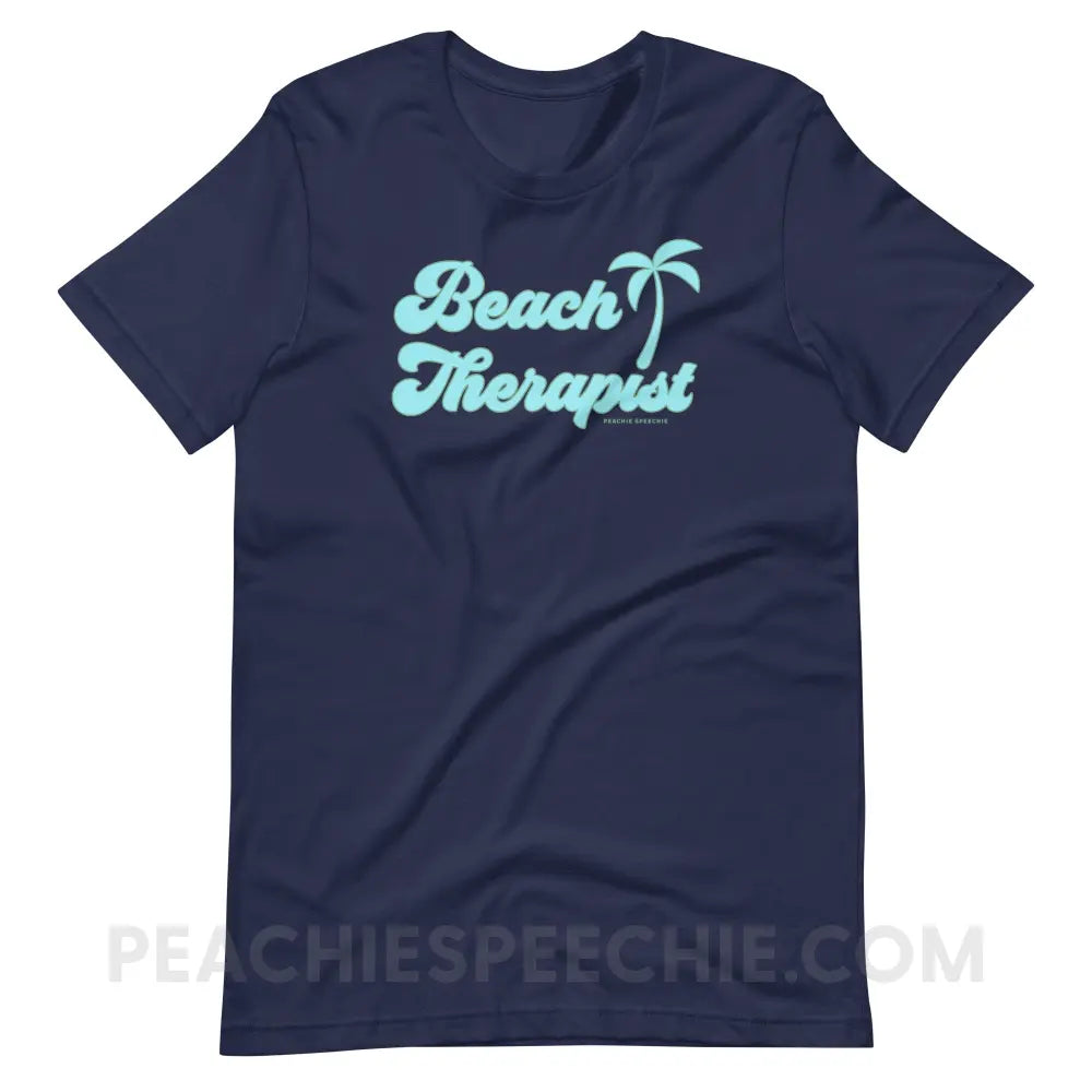 Beach Therapist Premium Soft Tee - Navy / XS - peachiespeechie.com