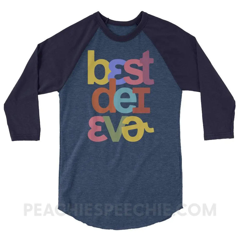 Best Day Ever Baseball Tee - Heather Denim/Navy / XS T-Shirts & Tops peachiespeechie.com