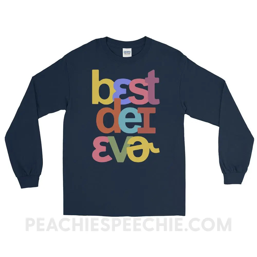 Best Day Ever in IPA Long Sleeve Tee - Navy / S - T-Shirts & Tops peachiespeechie.com
