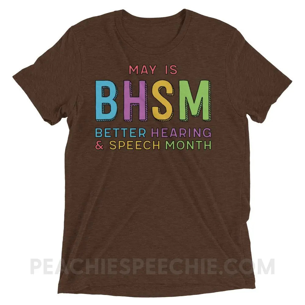 BHSM Tri-Blend Tee - Brown Triblend / XS - T-Shirts & Tops peachiespeechie.com