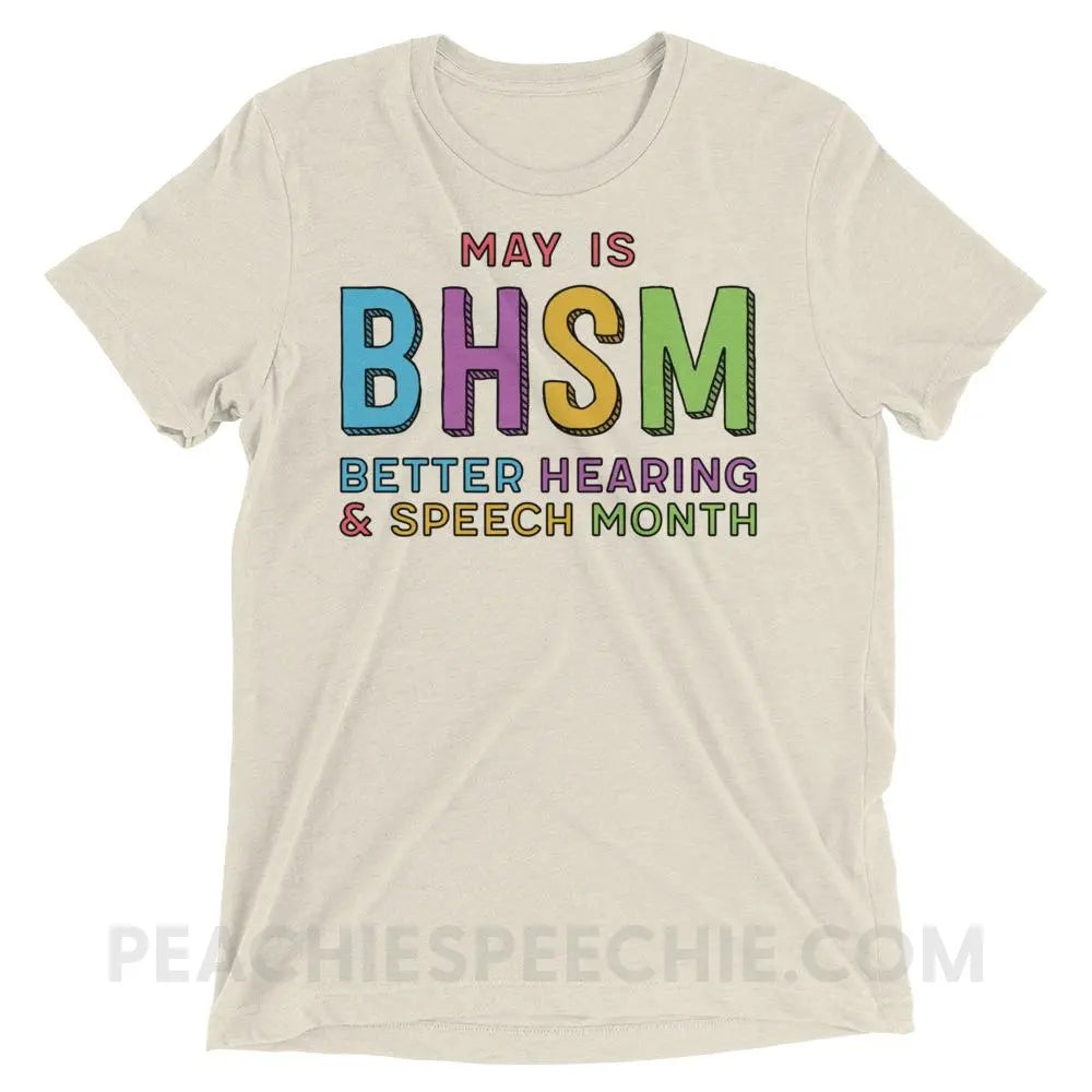 BHSM Tri-Blend Tee - Oatmeal Triblend / XS - T-Shirts & Tops peachiespeechie.com