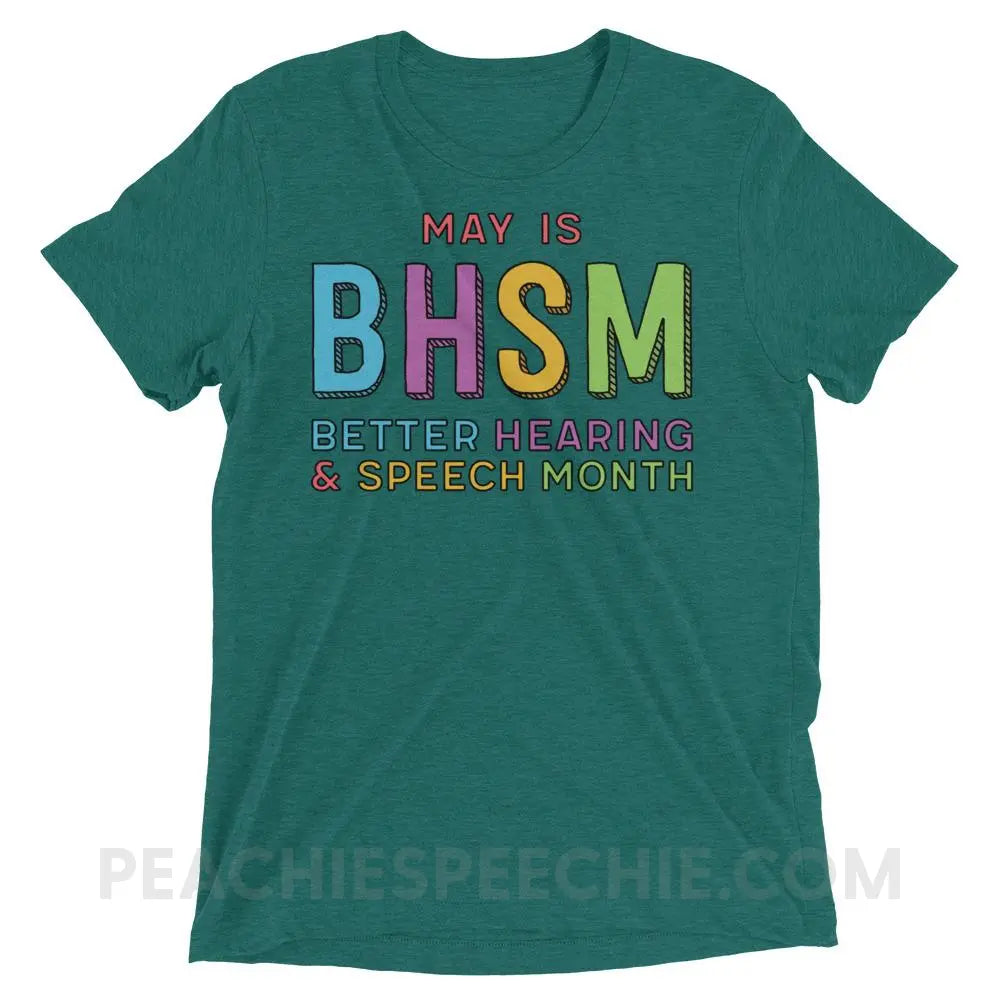 BHSM Tri-Blend Tee - Teal Triblend / XS - T-Shirts & Tops peachiespeechie.com