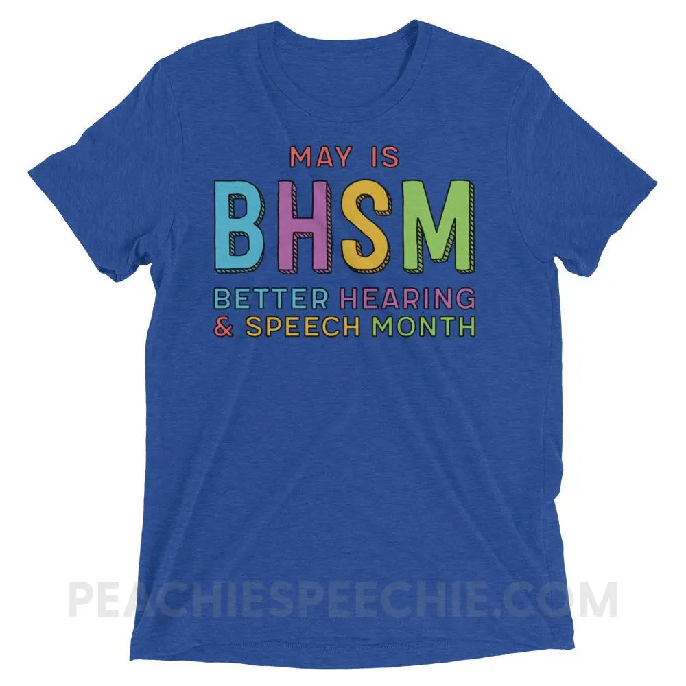 BHSM Tri-Blend Tee - True Royal Triblend / XS - T-Shirts & Tops peachiespeechie.com