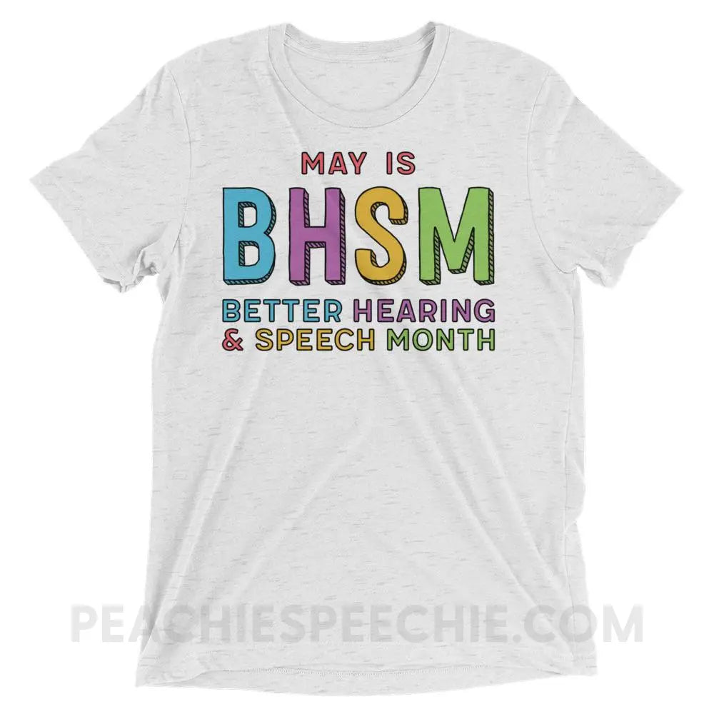 BHSM Tri-Blend Tee - White Fleck Triblend / XS - T-Shirts & Tops peachiespeechie.com