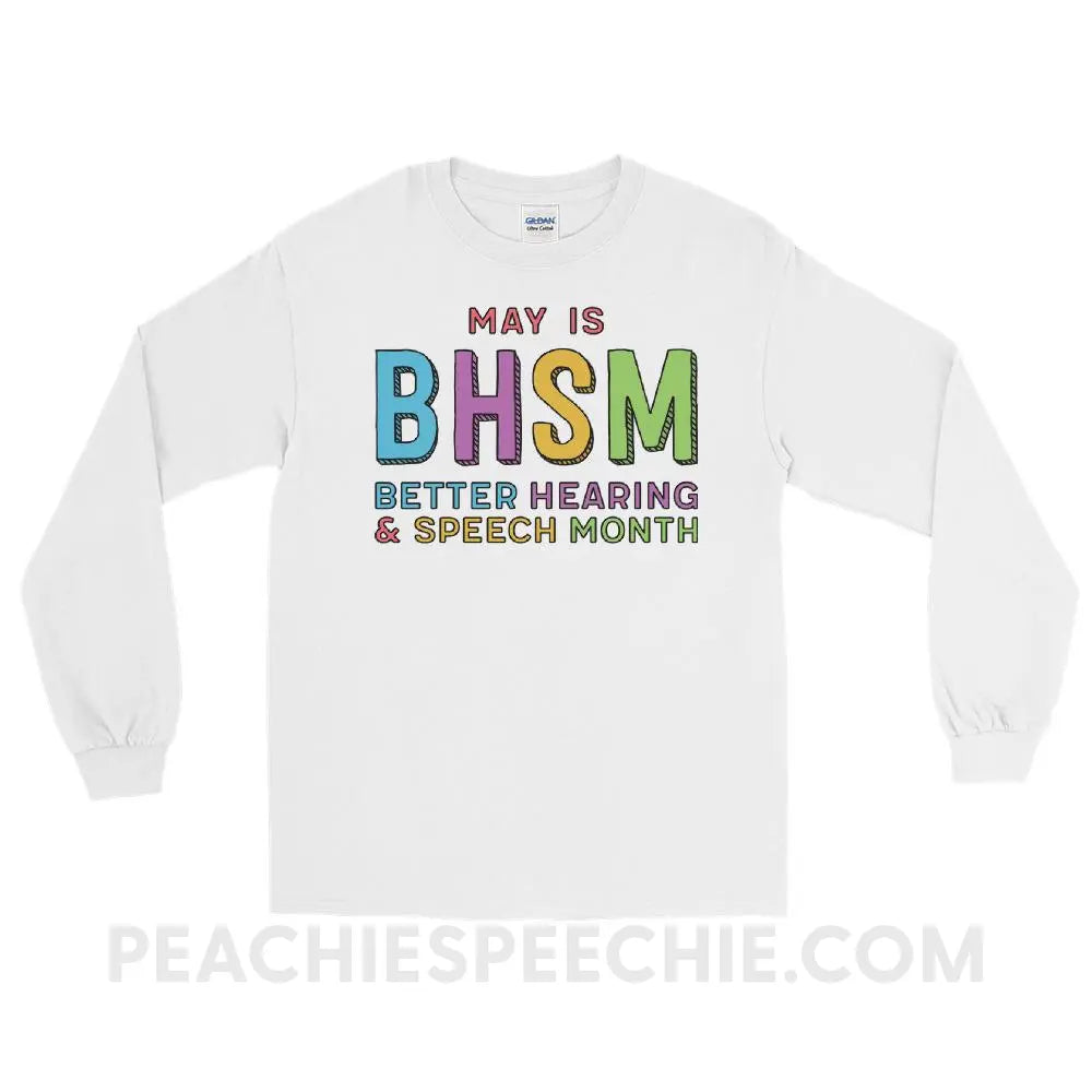 BHSM Long Sleeve Tee - White / S - T - Shirts & Tops peachiespeechie.com