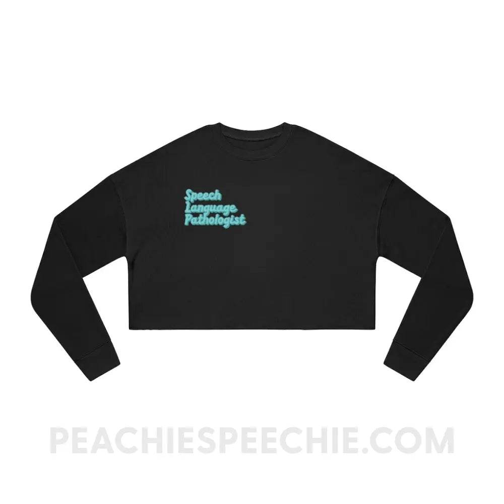 Ice Blue SLP Soft Crop Sweatshirt - Black / S - peachiespeechie.com