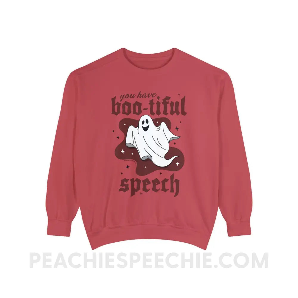 You Have Boo-tiful Speech Comfort Colors Crewneck - Crimson / S - Sweatshirt peachiespeechie.com