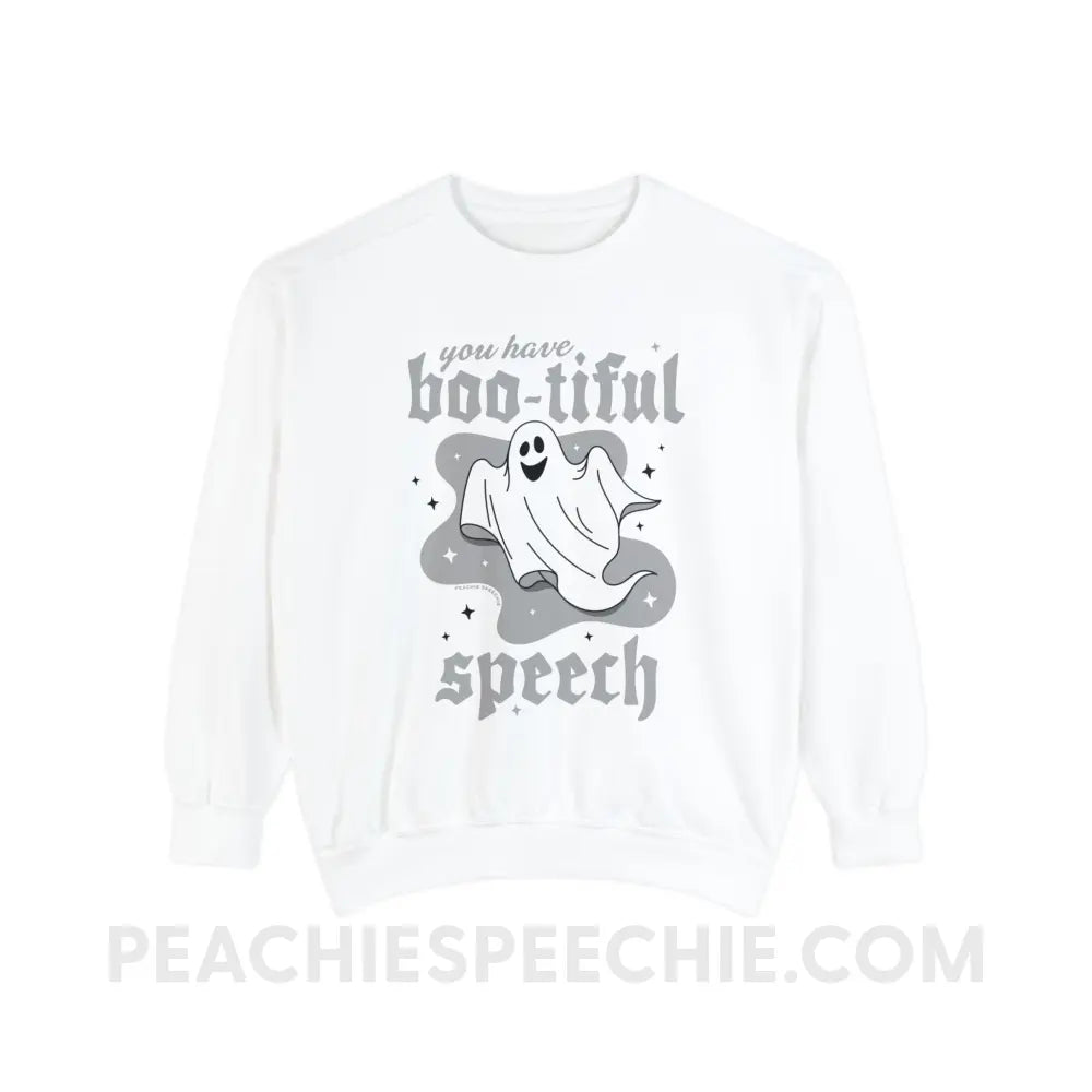 You Have Boo-tiful Speech Comfort Colors Crewneck - White / S - Sweatshirt peachiespeechie.com