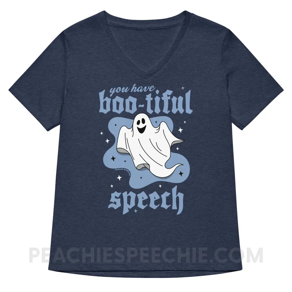 You Have Boo-tiful Speech Premium Women’s V-Neck - Heather Navy / S - peachiespeechie.com