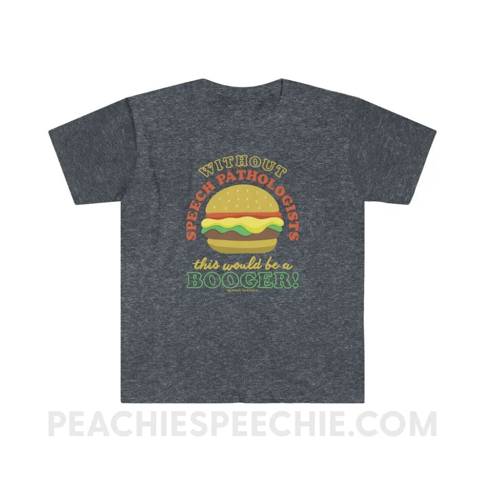 Booger Burger Classic Tee - Heather Navy / S - T-Shirts & Tops peachiespeechie.com