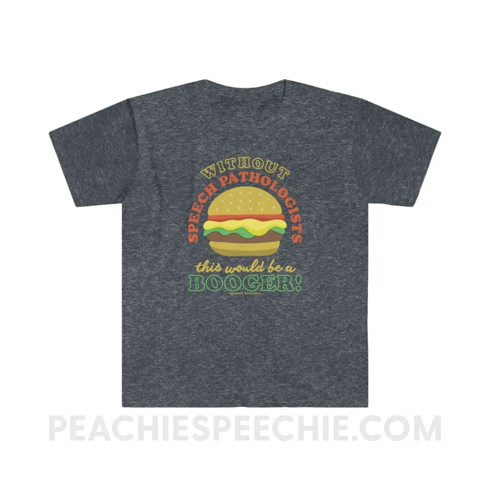 Booger Burger Classic Tee - Heather Navy / S - T-Shirts & Tops peachiespeechie.com