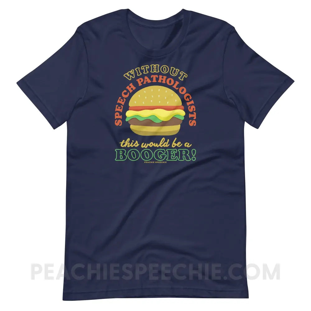 Booger Burger Premium Soft Tee - Navy / S - T-Shirts & Tops peachiespeechie.com