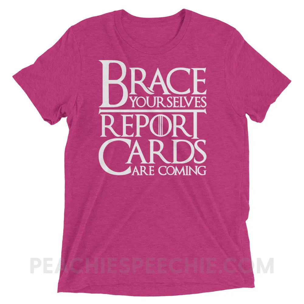 Brace Yourselves Tri-Blend Tee - Berry Triblend / XS - T-Shirts & Tops peachiespeechie.com