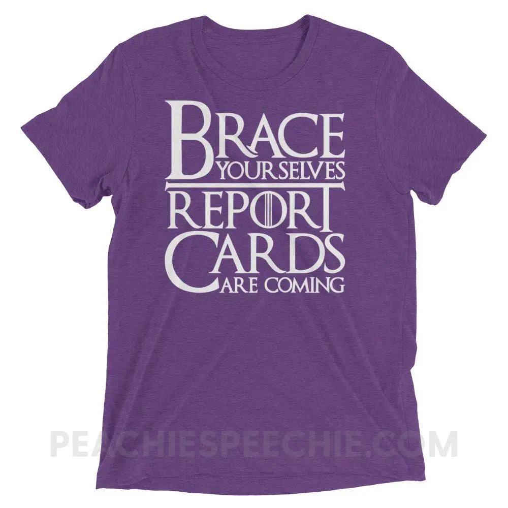Brace Yourselves Tri-Blend Tee - Purple Triblend / XS - T-Shirts & Tops peachiespeechie.com