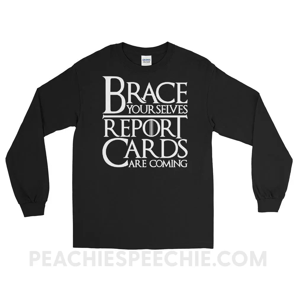 Brace Yourselves Long Sleeve Tee - Black / S - T-Shirts & Tops peachiespeechie.com