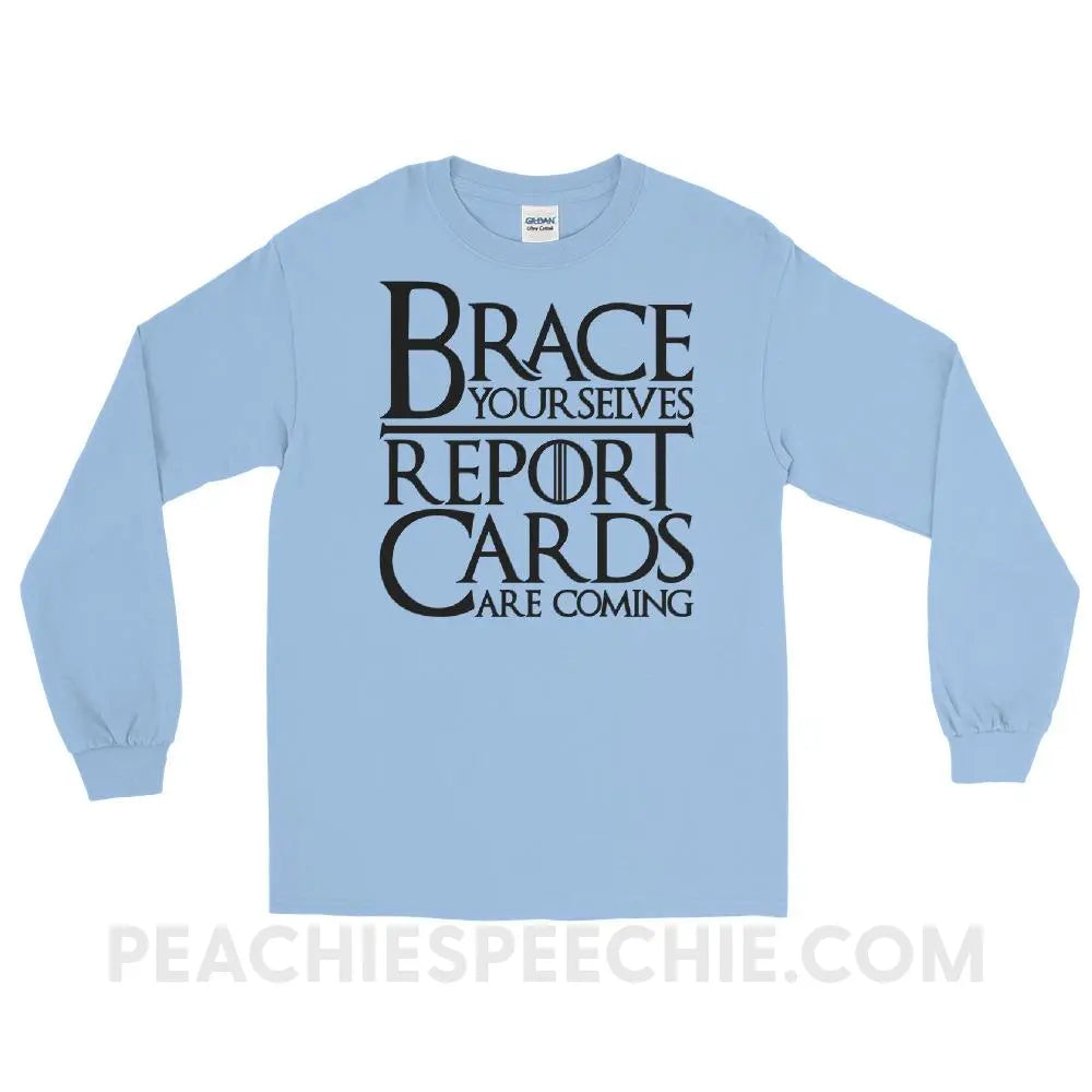 Brace Yourselves Long Sleeve Tee - Light Blue / S - T-Shirts & Tops peachiespeechie.com