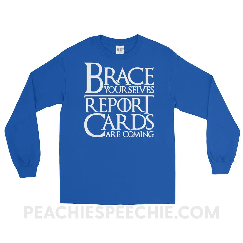 Brace Yourselves Long Sleeve Tee - Royal / S - T-Shirts & Tops peachiespeechie.com
