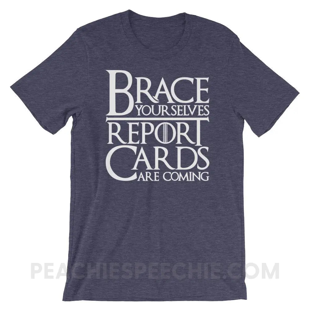 Brace Yourselves Premium Soft Tee - Heather Midnight Navy / XS - T-Shirts & Tops peachiespeechie.com