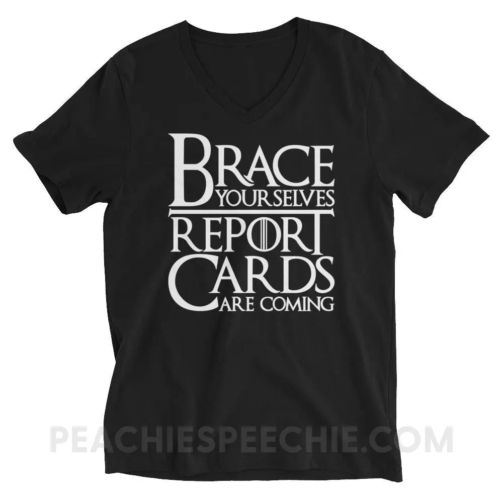 Brace Yourselves Soft V-Neck - Black / XS - T-Shirts & Tops peachiespeechie.com