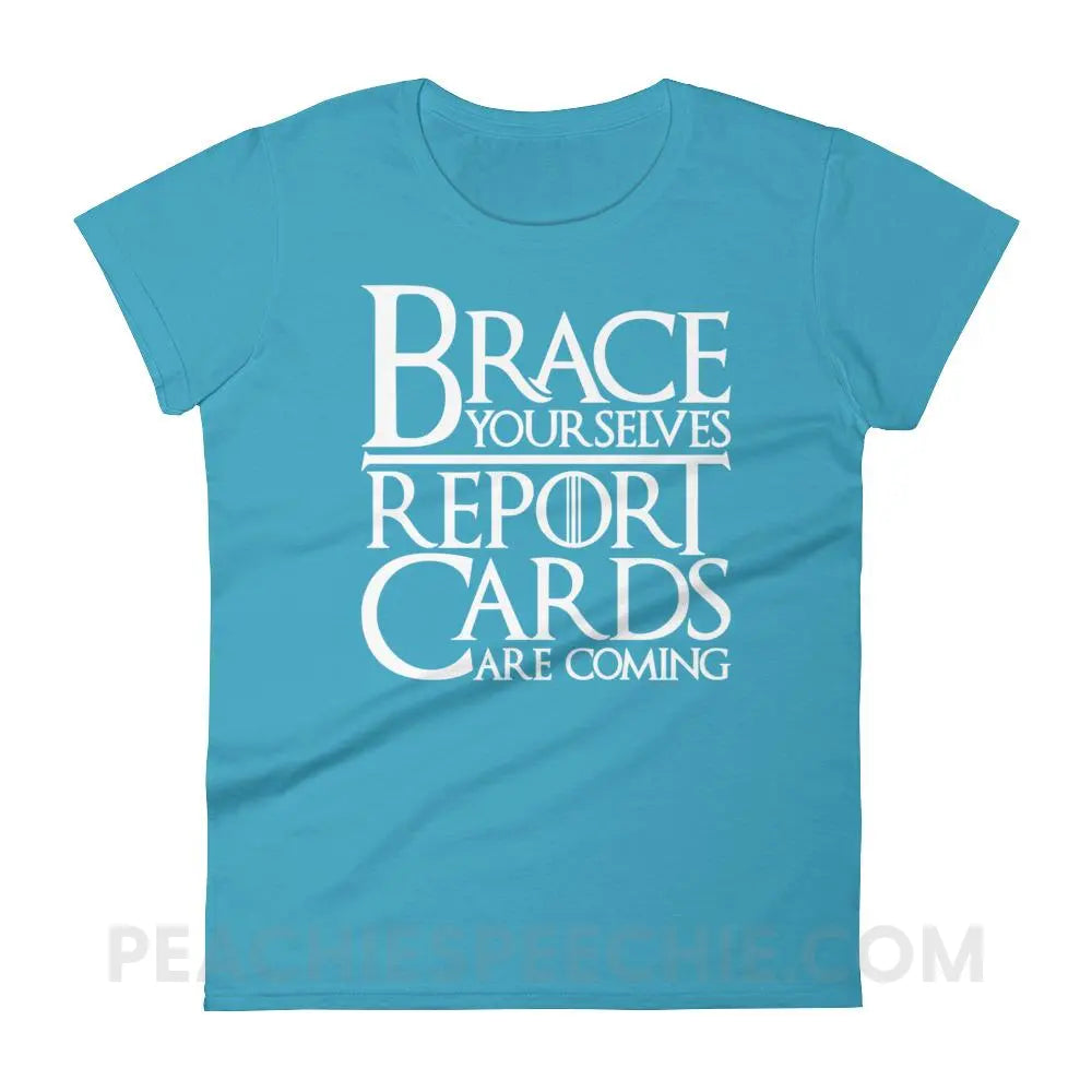 Brace Yourselves Women’s Trendy Tee - Caribbean Blue / S T-Shirts & Tops peachiespeechie.com