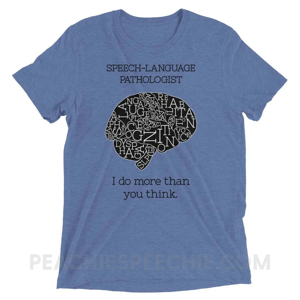 SLP Brain Tri-Blend Tee - Blue Triblend / XS - T-Shirts & Tops peachiespeechie.com