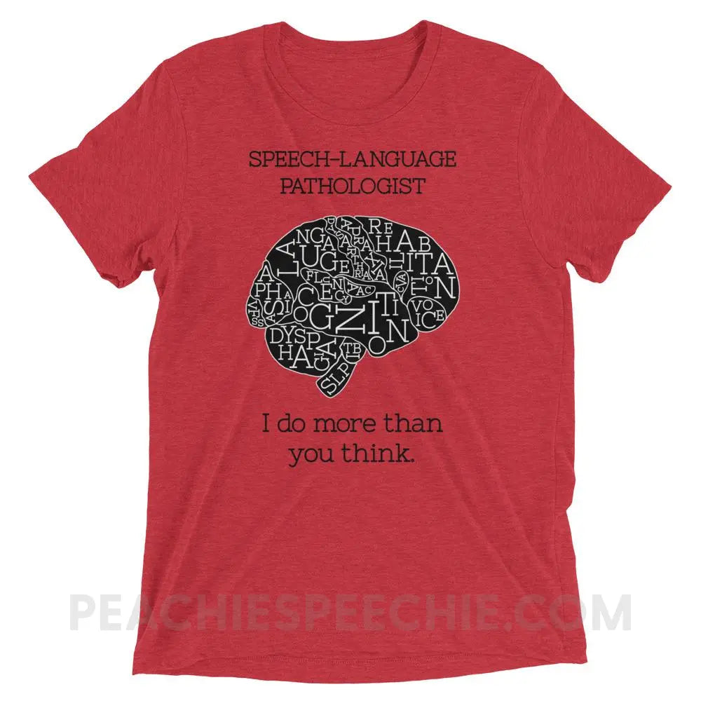 SLP Brain Tri-Blend Tee - Red Triblend / XS - T-Shirts & Tops peachiespeechie.com