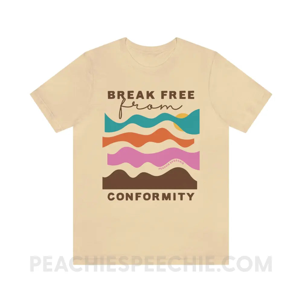 Break Free From Conformity Abstract Sky Premium Soft Tee - Cream / S - T-Shirt peachiespeechie.com