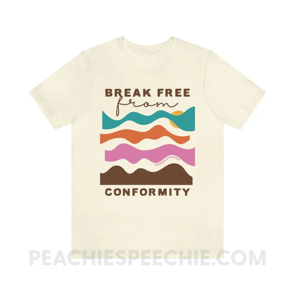 Break Free From Conformity Abstract Sky Premium Soft Tee - Natural / M - T-Shirt peachiespeechie.com