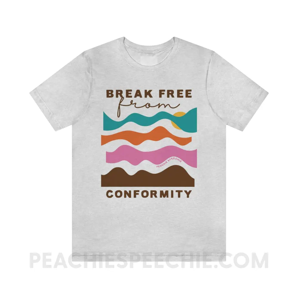 Break Free From Conformity Abstract Sky Premium Soft Tee - Ash / S - T-Shirt peachiespeechie.com