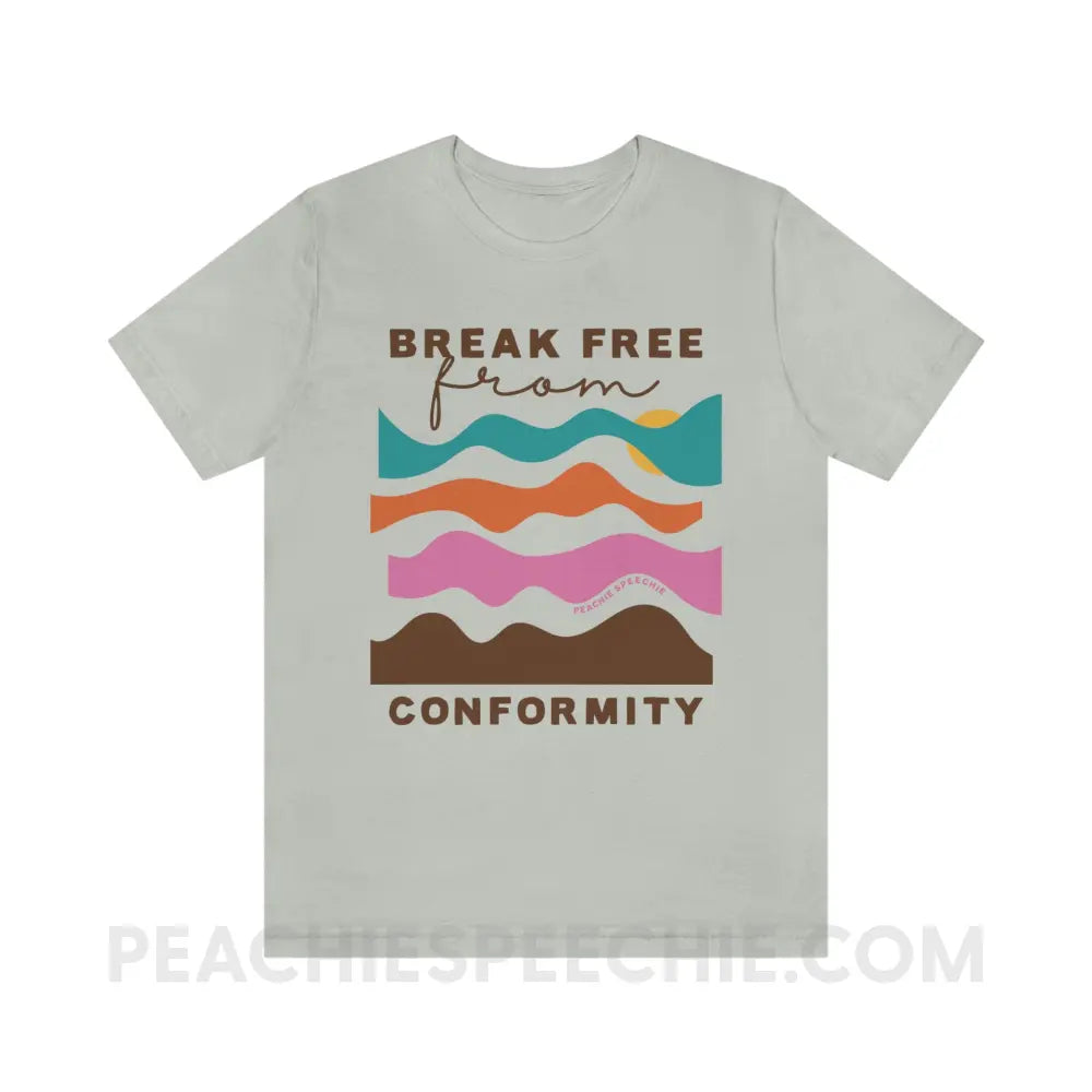 Break Free From Conformity Abstract Sky Premium Soft Tee - Silver / S - T-Shirt peachiespeechie.com