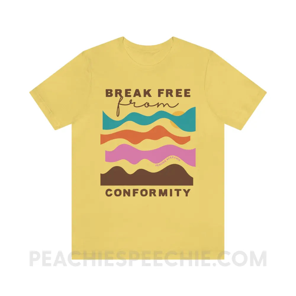 Break Free From Conformity Abstract Sky Premium Soft Tee - Yellow / S - T-Shirt peachiespeechie.com