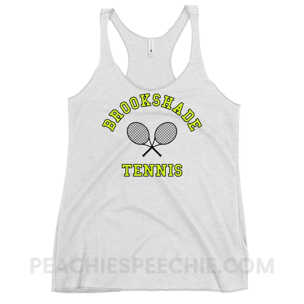 Brookshade Tennis Tri-Blend Racerback - Heather White / XS - custom product peachiespeechie.com