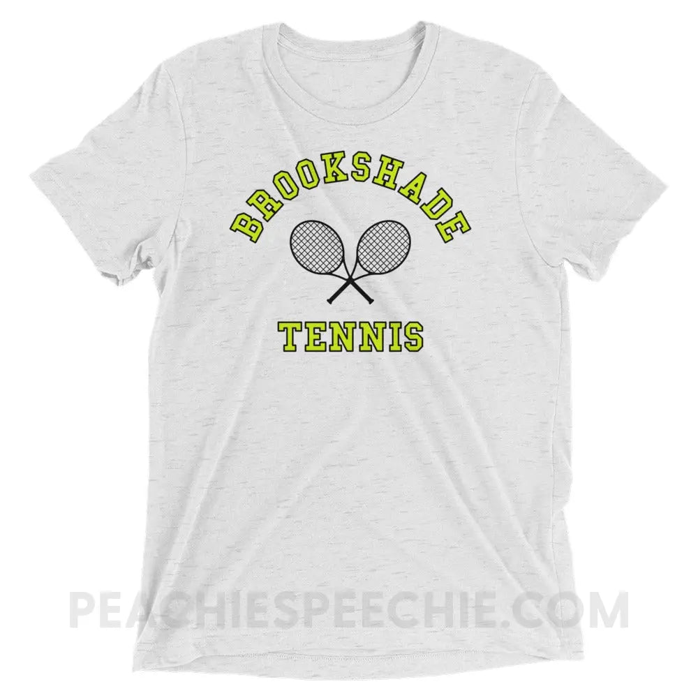 Brookshade Tennis Tri-Blend Tee - White Fleck Triblend / XS - custom product peachiespeechie.com