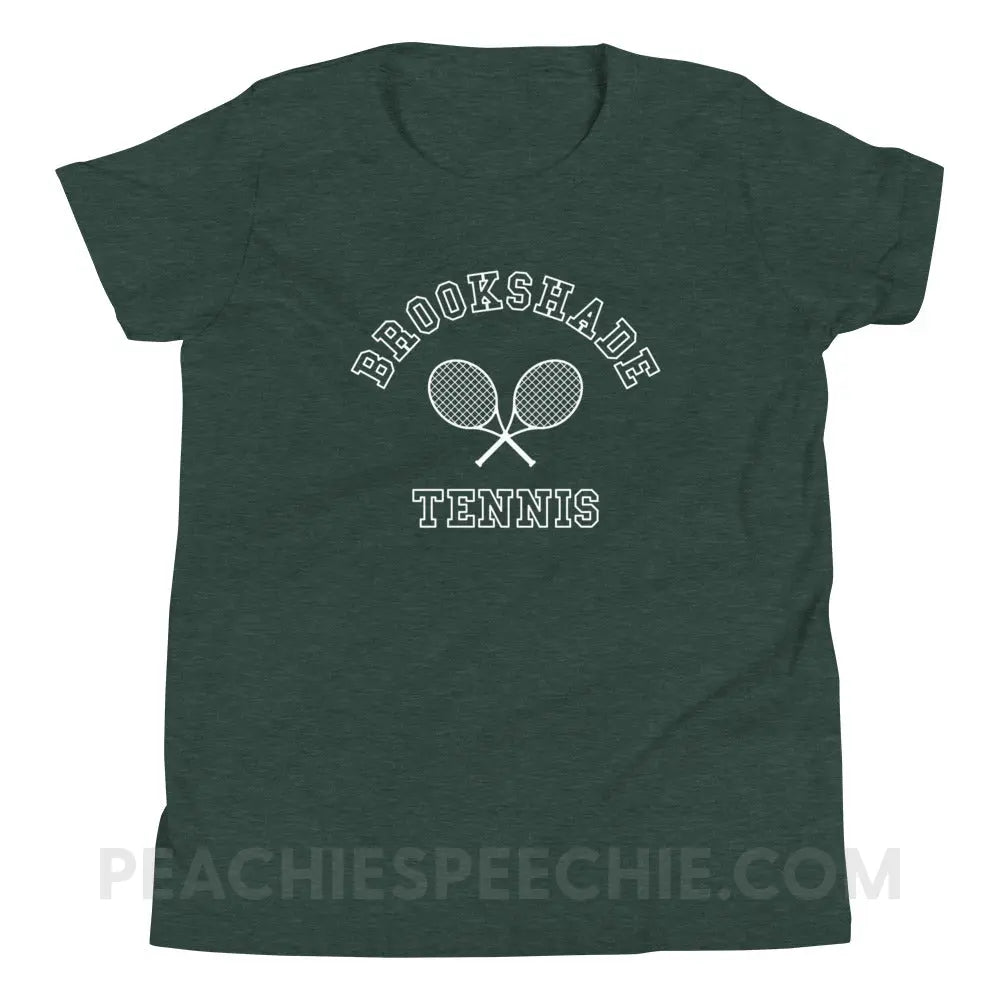 Brookshade Tennis Premium Youth Tee - Heather Forest / S - custom product peachiespeechie.com