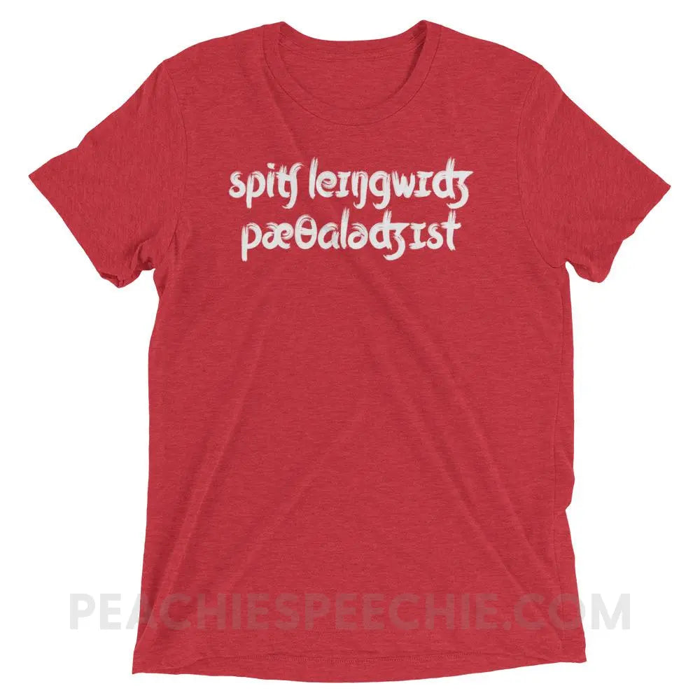 Brush Script SLP in IPA Tri-Blend Tee - Red Triblend / XS - T-Shirts & Tops peachiespeechie.com