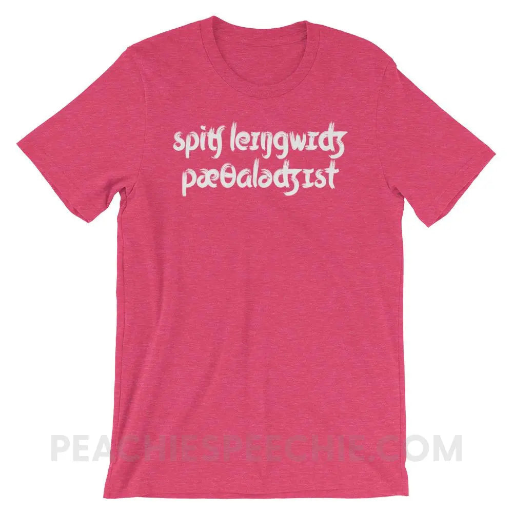 Brush Script SLP in IPA Premium Soft Tee - Heather Raspberry / S T - Shirts & Tops peachiespeechie.com