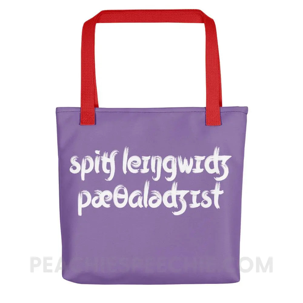 Brush Script SLP in IPA Tote Bag - Red Bags peachiespeechie.com