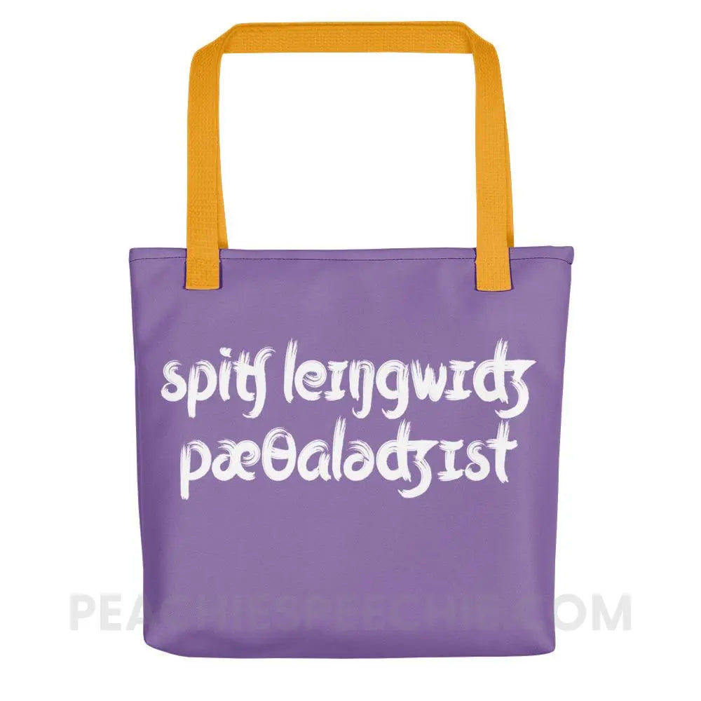 Brush Script SLP in IPA Tote Bag - Yellow Bags peachiespeechie.com