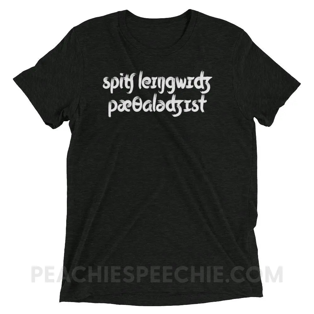 Brush Script SLP in IPA Tri-Blend Tee - Charcoal-Black Triblend / XS - T-Shirts & Tops peachiespeechie.com