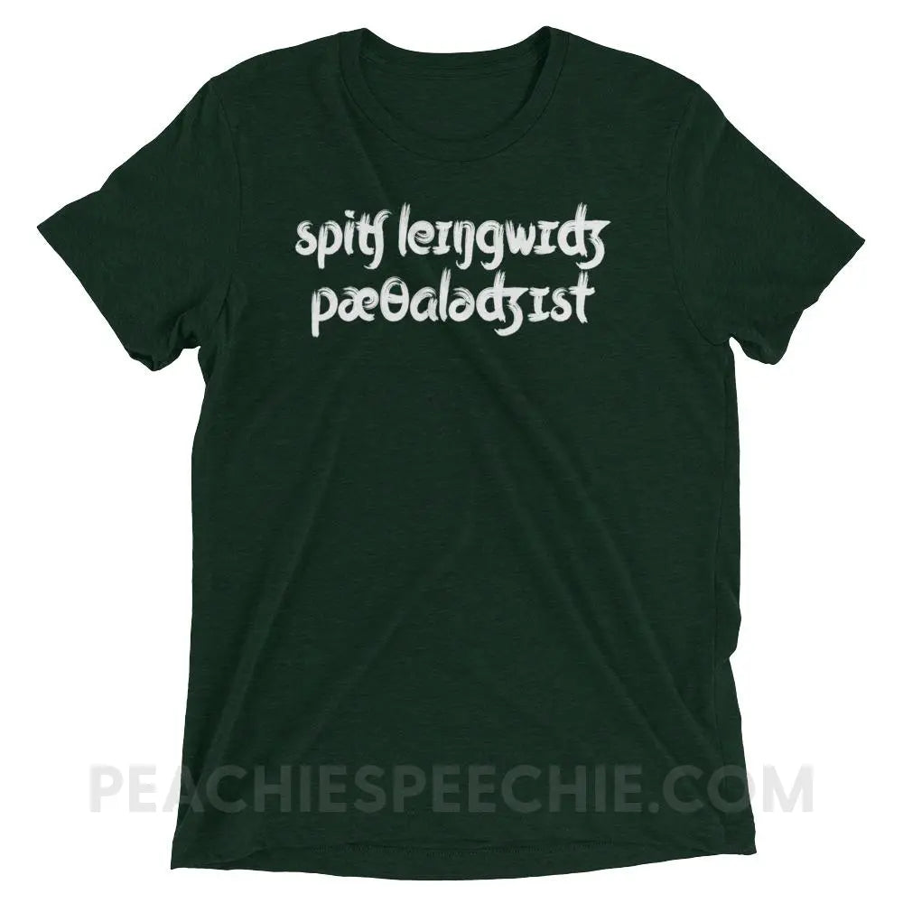 Brush Script SLP in IPA Tri-Blend Tee - Emerald Triblend / XS - T-Shirts & Tops peachiespeechie.com