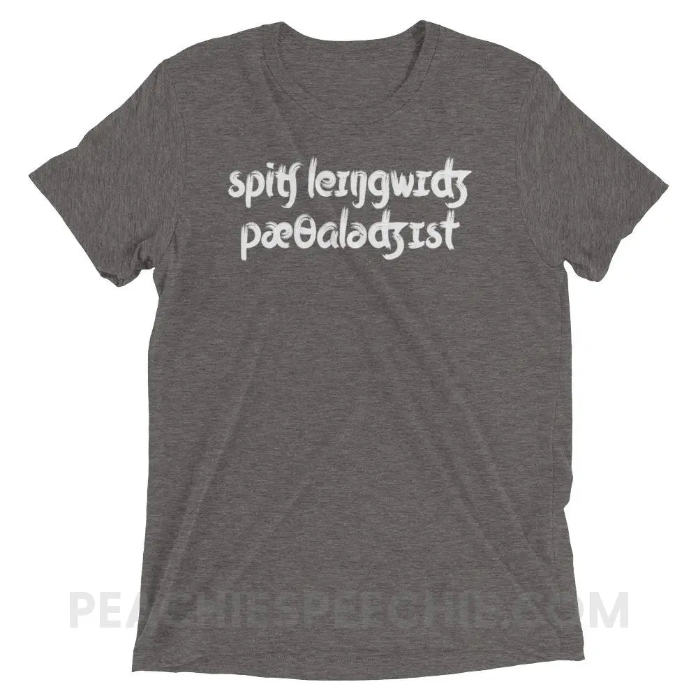 Brush Script SLP in IPA Tri-Blend Tee - Grey Triblend / XS - T-Shirts & Tops peachiespeechie.com