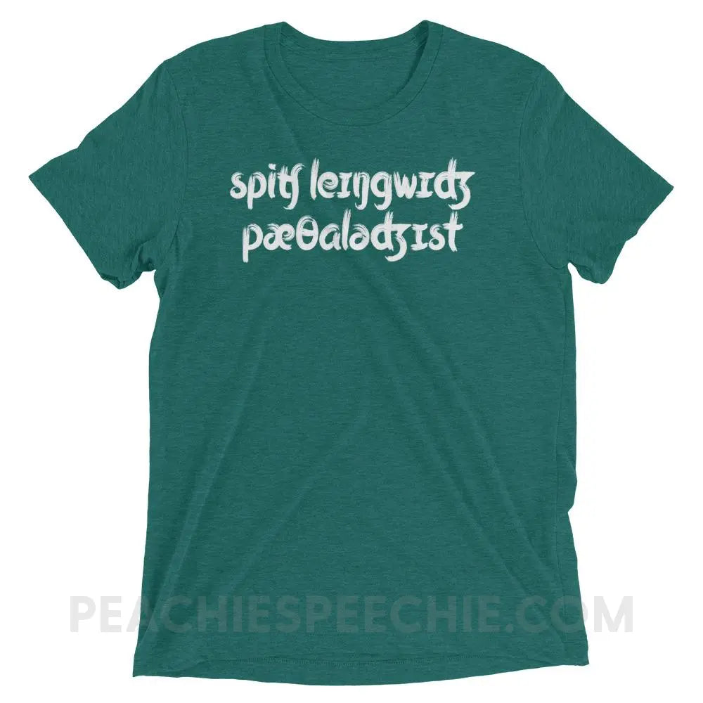 Brush Script SLP in IPA Tri-Blend Tee - Teal Triblend / 3XL - T-Shirts & Tops peachiespeechie.com