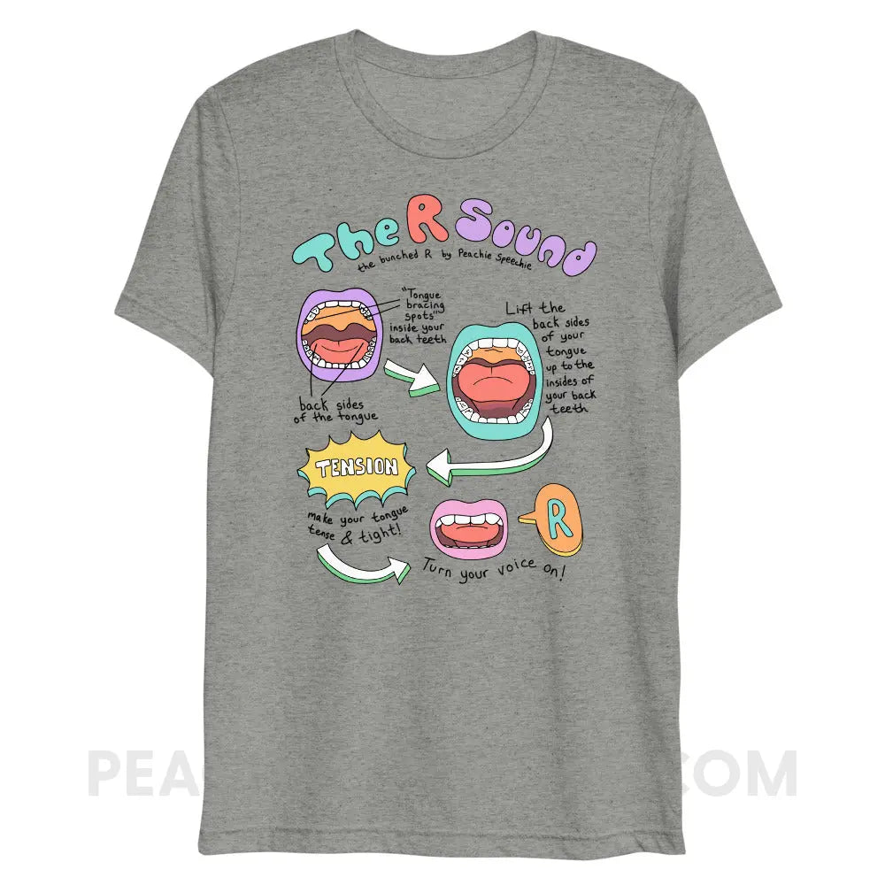 How To Say The Bunched R Sound Tri-Blend Tee - Athletic Grey Triblend / XS - peachiespeechie.com