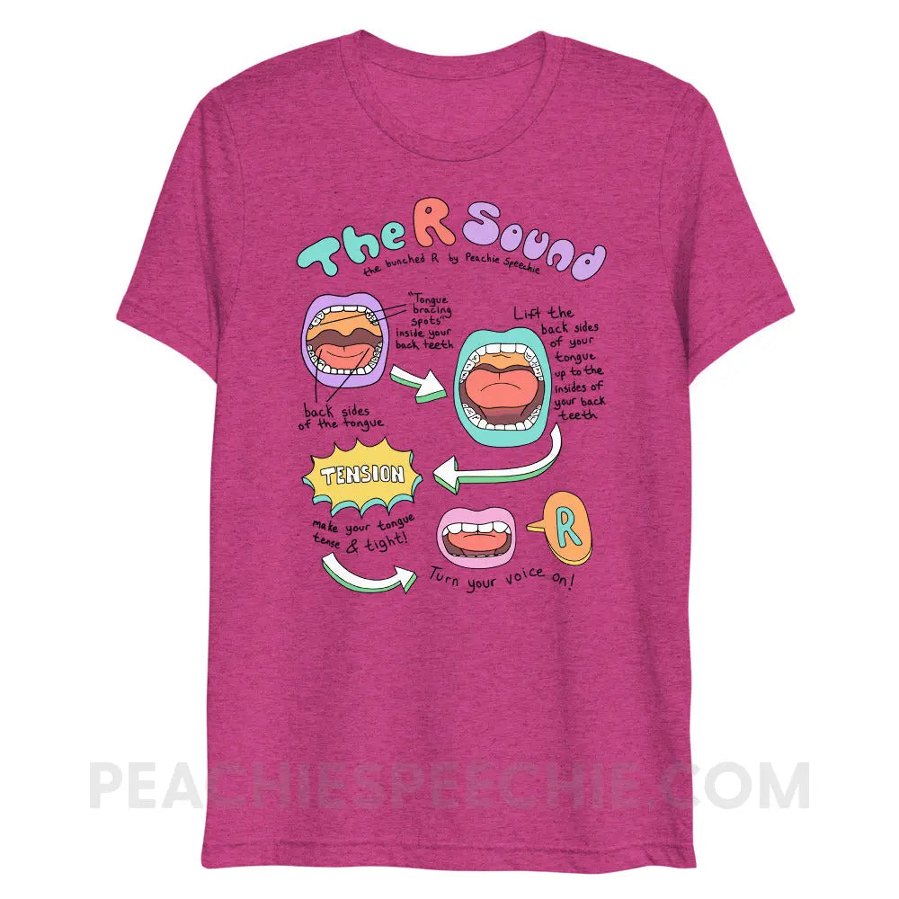 How To Say The Bunched R Sound Tri-Blend Tee - Berry Triblend / XS - peachiespeechie.com