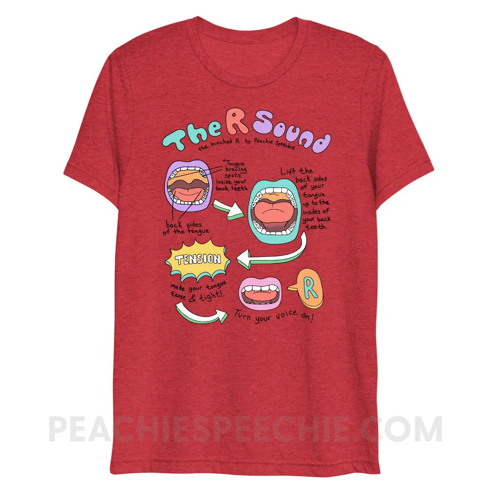 How To Say The Bunched R Sound Tri-Blend Tee - Red Triblend / XS - peachiespeechie.com